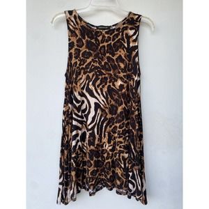 Hourglass Lilly Women’s Dress Top Leopard Animal Print Size Small